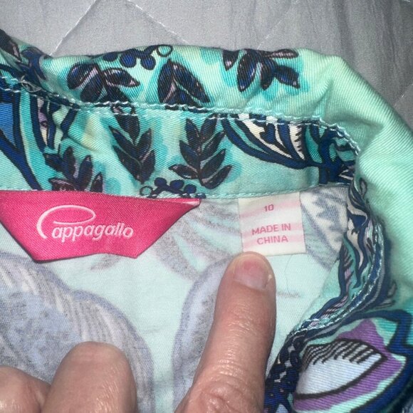 Pappagallo Women's Stretch Cotton Floral‎ Snap Front Jacket Size 10 - Picture 2 of 5